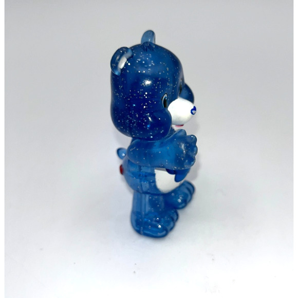 Vintage Care Bears See through Blue Glitter Grumpy Bear Rain Cloud Cake Topper - Picture 2 of 8